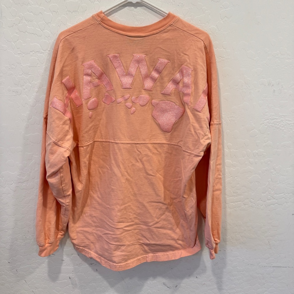 Spirit Jersey Hawaii Women's Medium Peach Crewneck Sweatshirt Oversized Cotton